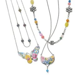 Blossom Hill Garden Drop Necklace -Brighton blossom hill garden drop necklace silver multi 3