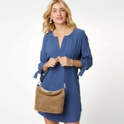 Cherie Straw Shoulderbag 7 Cherie Straw Shoulderbag -Brighton cherie straw shoulderbag wheat french blue 3