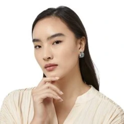 Intrigue Soiree Two Tone Hoop Earrings -Brighton intrigue soiree two tone hoop earrings silver black 2