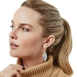 Pebble Leaf Reversible French Wire Earrings -Brighton pebble leaf reversible french wire earrings silver 2