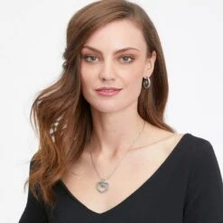 Sea Of Love Reversible Petite Heart Necklace -Brighton sea of love reversible petite heart necklace silver blue 3