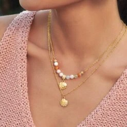 Sunset Cove Short Necklace 5 Sunset Cove Short Necklace -Brighton sunset cove short necklace gold pink 2